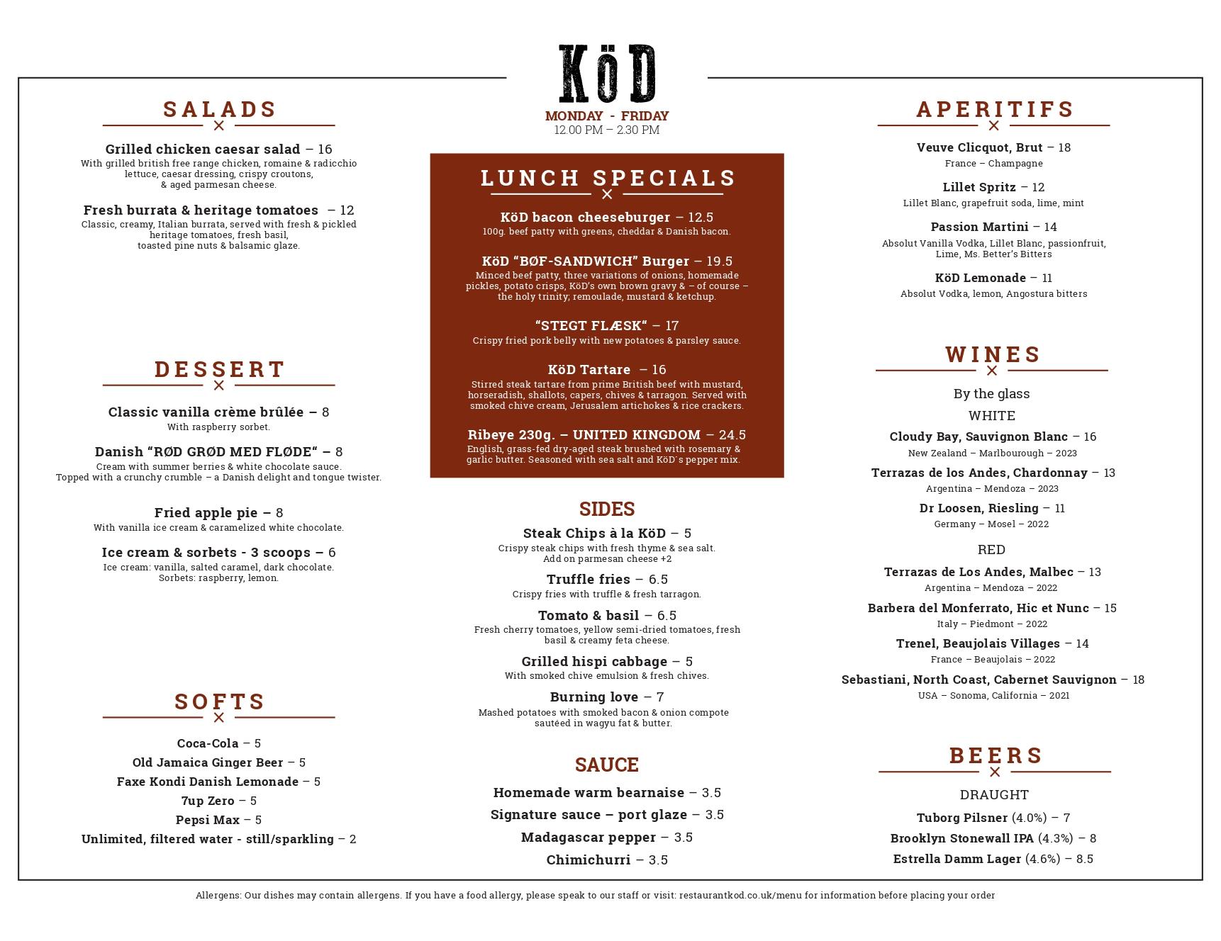 Lunch Menu