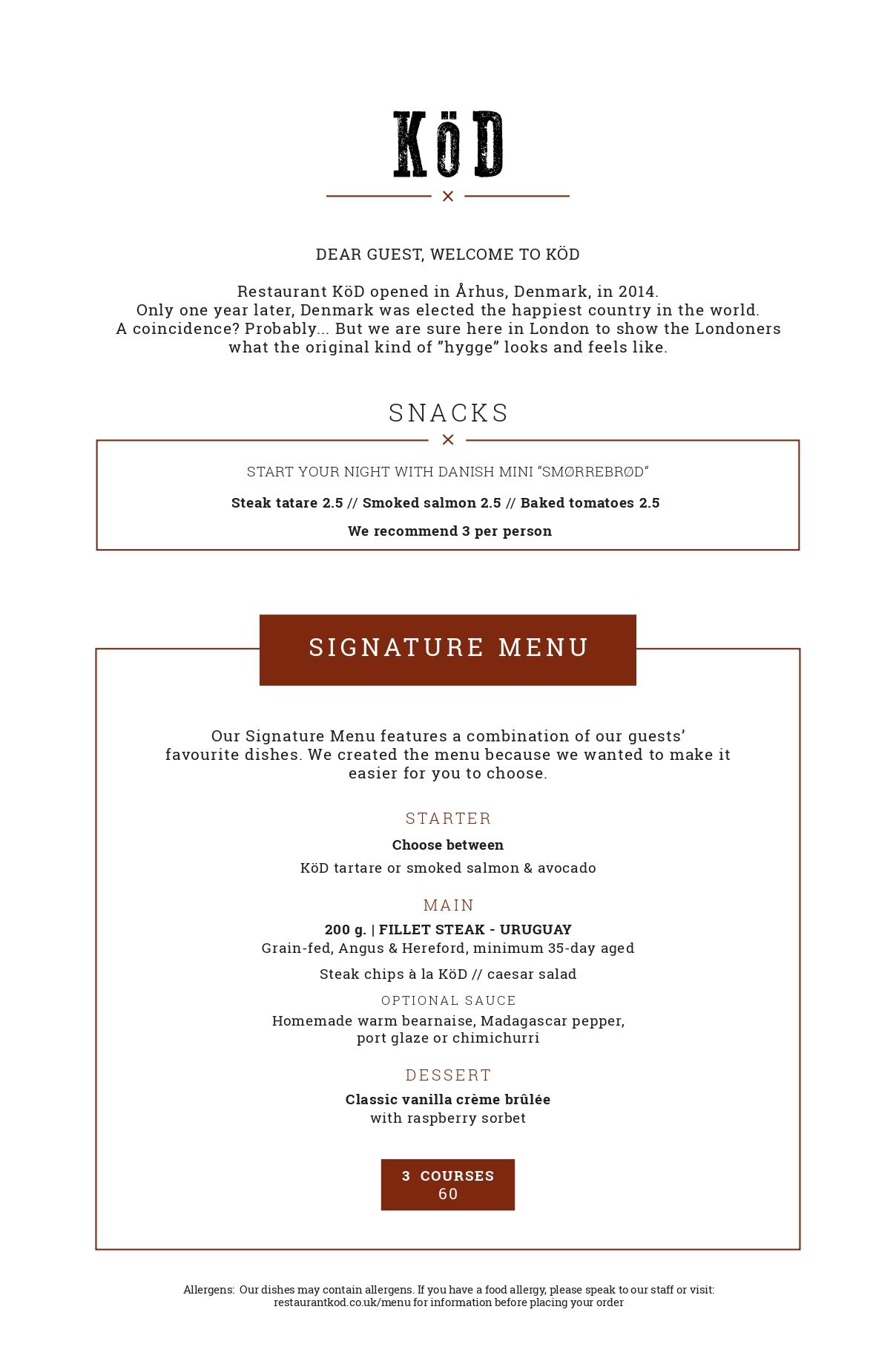 Food Menu Page 1