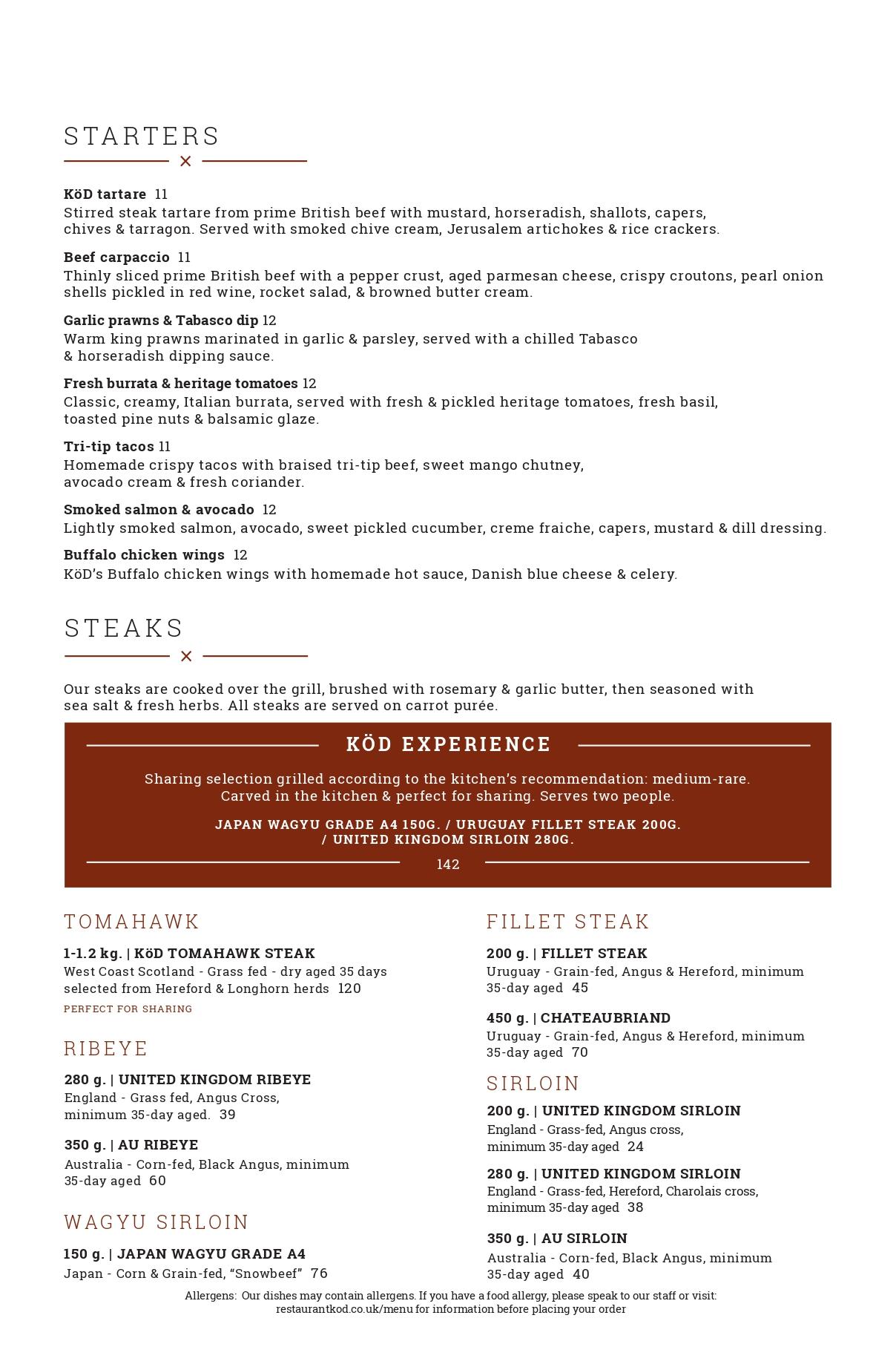 Food Menu Page 2