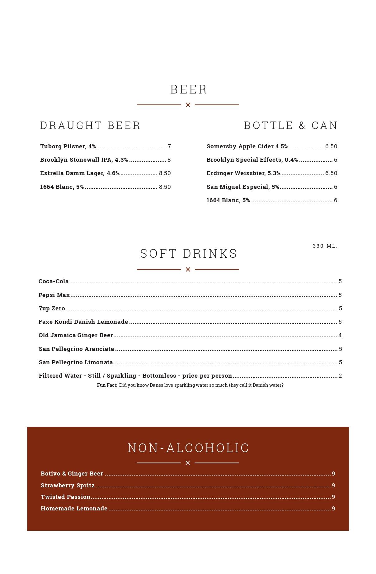 Cocktails Menu Page 1