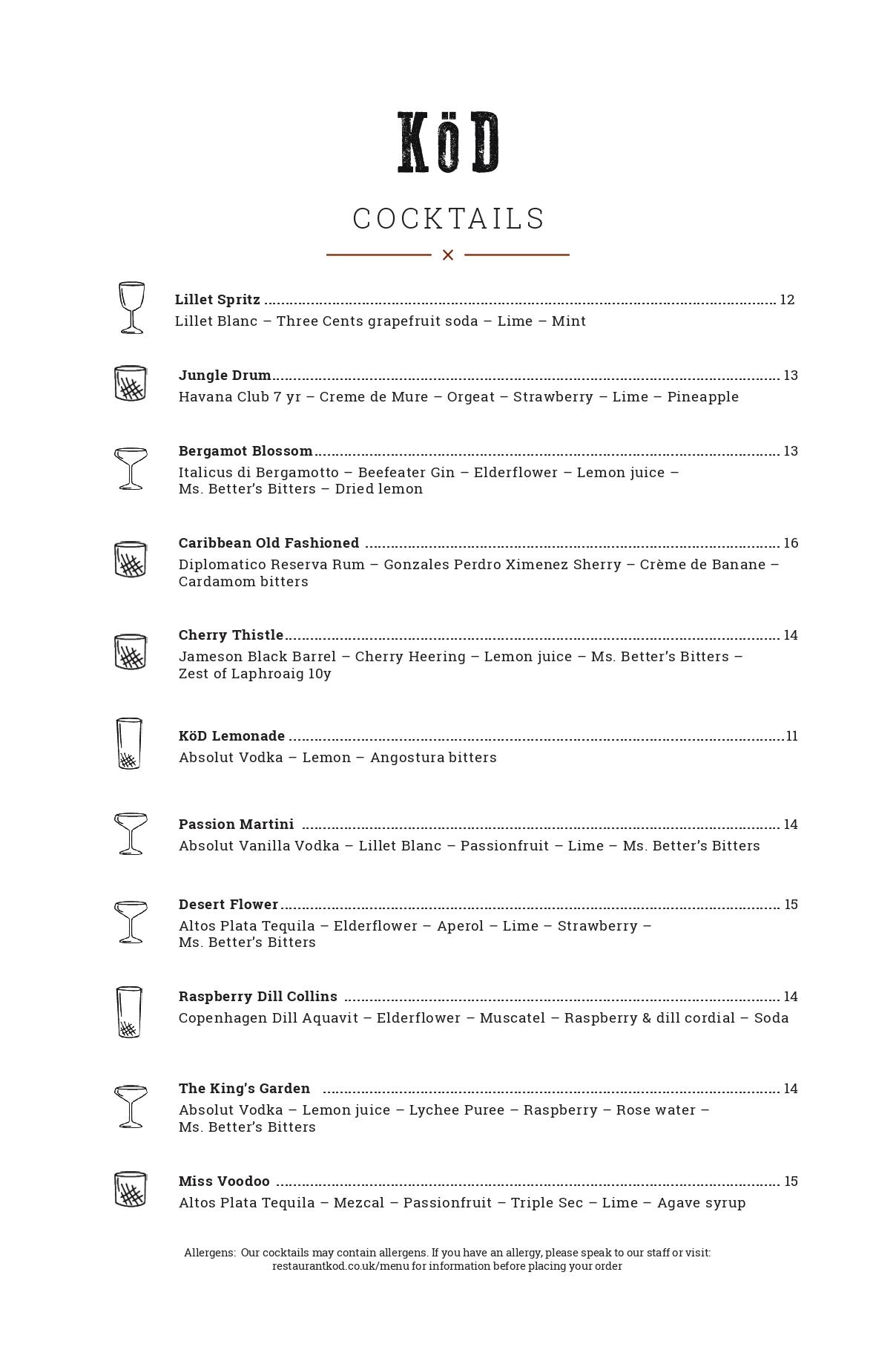 Cocktails Menu Page 2