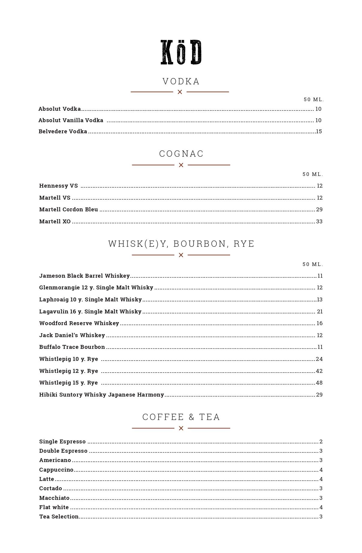 Cocktails Menu Page 4